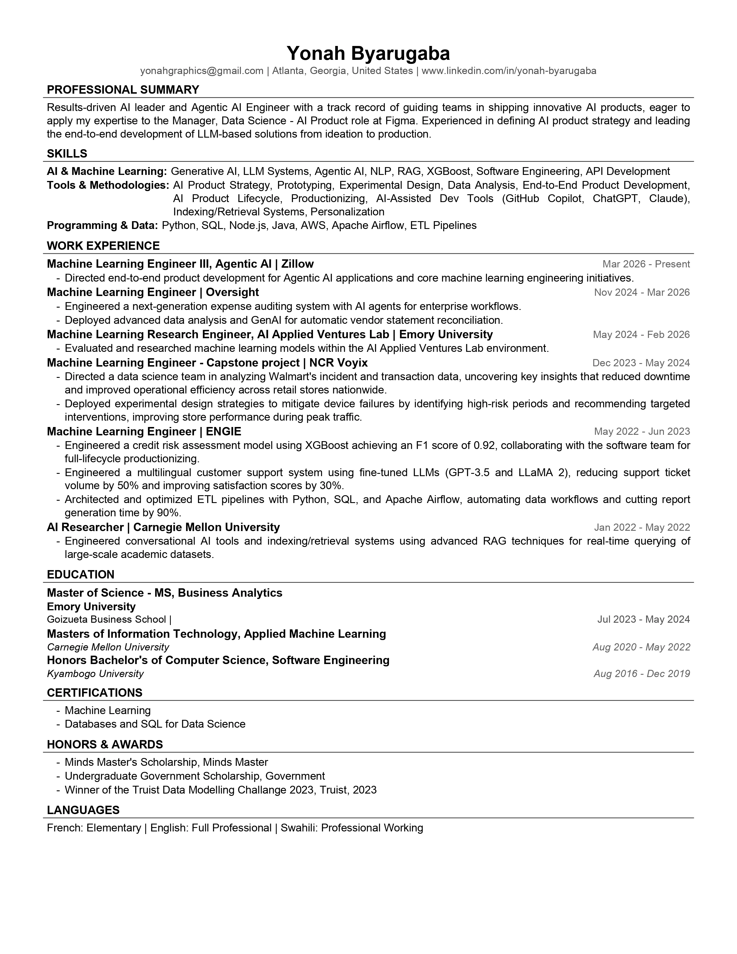 After — ResumeSquad AI page 1